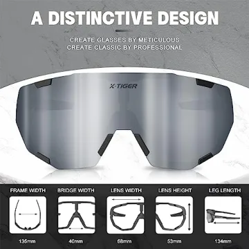X-TIGER Polarized Cycling Sunglasses with Interchangeable Lenses and UV400 Protection