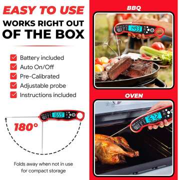 Fast Instant Read Meat Thermometer for Perfect Cooking