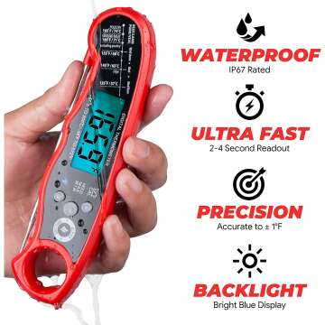 Fast Instant Read Meat Thermometer for Perfect Cooking