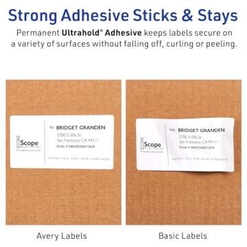 Avery Waterproof Printable Shipping Labels with Sure Feed, 3-1/3" x 4", White, 300 Blank Mailing Labels (5524)