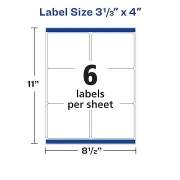 Avery Waterproof Printable Shipping Labels with Sure Feed, 3-1/3" x 4", White, 300 Blank Mailing Labels (5524)
