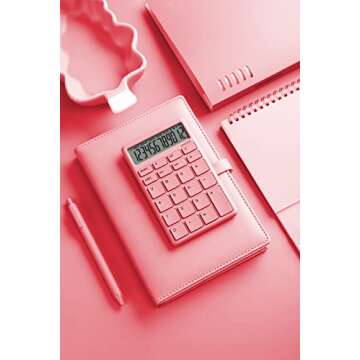 UNIONE Pocket & Desktop Brown Calculator with a Bright LCD, Dual Power Handheld Desktop. Color. Business, Office, High School