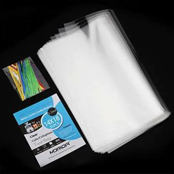 MORIDA 20 Pcs 14x18 inch Cello Cellophane Treat Bags – Perfect for Gifts, Bakery, Candies, and Mor...