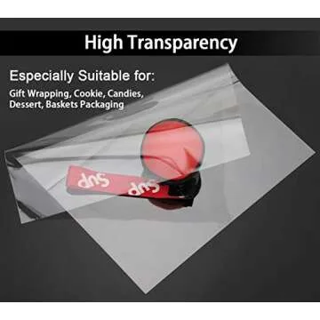 MORIDA 20 Pcs Clear Cello Bags for Gifts and Treats