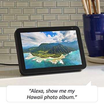 Certified Refurbished Echo Show 8 (1st Gen, 2019 release) -- HD smart display with Alexa – stay connected with video calling - Charcoal