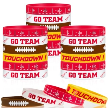 Deekin 32 Pcs Football Silicone Bracelets for Fans