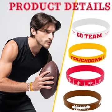 Deekin 32 Pcs Football Silicone Bracelets for Fans