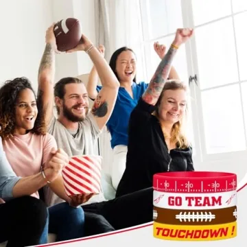 Deekin 32 Pcs Football Silicone Bracelets for Fans