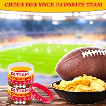 Deekin 32 Pcs Football Silicone Bracelets for Fans