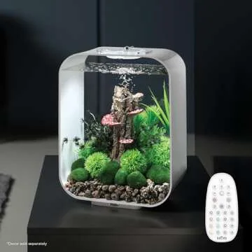 biOrb Life 15 Acrylic 4-Gallon Aquarium with Multi-Color Remote-Controlled LED Lights Modern Compact...