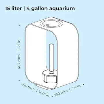biOrb Life 15 Acrylic 4-Gallon Aquarium with Multi-Color Remote-Controlled LED Lights Modern Compact Tank for Tabletop or Desktop Display, White