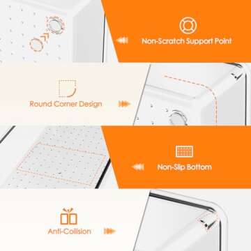 Criusia Drawer Organizer, 10 Pack Large Clear Plastic Kitchen Drawer Organizers Set, 3 Size Versatil...