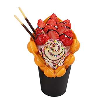 Kingzhuo 50 Pcs French Fry Holder 14oz Paper Charcuterie Cups Take-out Party French Fry Cups Disposable Food Cones Waffle Paper Popcorn Boxes Holder Wedding Food Trays Paper Cones for Food (Black)