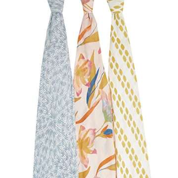 aden + anais Silky Soft Swaddle Blanket | 100% Bamboo Viscose Muslin Blankets for Girls & Boys | Bab...