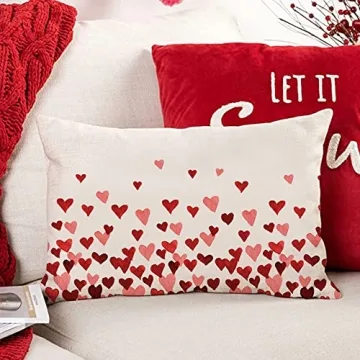 JXZYGMD Valentines Day Pillow Cover Stylish Pink Heart Design