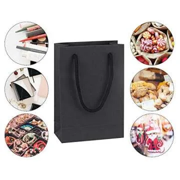 Driew Black Gift Bags 50 Pack - Eco-Friendly Party Bags
