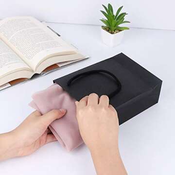 Driew Black Gift Bags 50 Pack - Eco-Friendly Party Bags