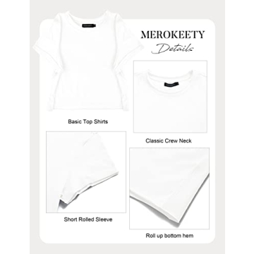 Explore MEROKEETY Women's Short Sleeve Crop Tee Today!
