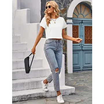 Explore MEROKEETY Women's Short Sleeve Crop Tee Today!