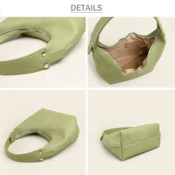 Ann Bully Hobo Handbags for Women, Vegan Leather Shoulder Bags for Women Clutch Purse Tote Y2K Purse Handbags Tote Underarm Bag-Brown