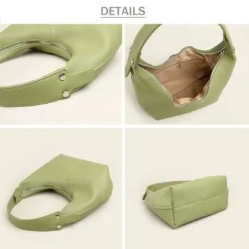 Ann Bully Hobo Handbags for Women, Vegan Leather Shoulder Bags for Women Clutch Purse Tote Y2K Purse Handbags Tote Underarm Bag-Brown