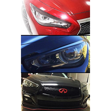 JDM Black Carbon Fiber Headlight Eyelids for Infiniti Q50