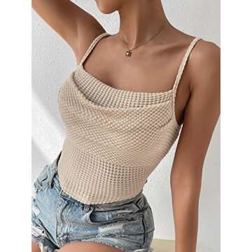 SHENHE Women's Stylish Crochet Crop Cami Top for Every Occasion