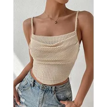SHENHE Women's Stylish Crochet Crop Cami Top for Every Occasion