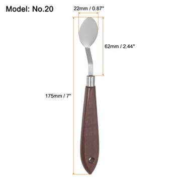 HARFINGTON 2pcs No.20 Palette Knives 22mm Width Stainless Steel Oval Spatula Painting Pallet Knife w...