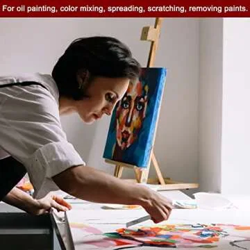 HARFINGTON 2pcs No.20 Palette Knives 22mm Width Stainless Steel Oval Spatula Painting Pallet Knife with Wood Handle for Oil Acrylic Canvas Mixing Spreading, Red