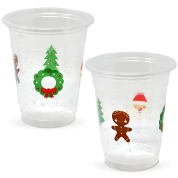 Gift Boutique 50 Pack Christmas Cups for Festive Parties