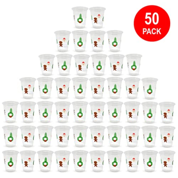 Gift Boutique 50 Pack Christmas Cups for Festive Parties