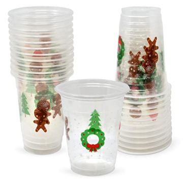 Gift Boutique 50 Pack Christmas Cups for Festive Parties