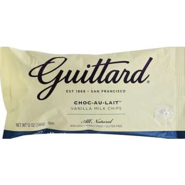 Guittard Baking Au Lait Chip, Vanilla, White chocolate, 12 Oz