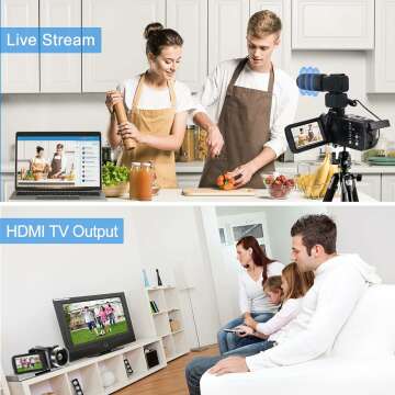 4K Camcorder with 48MP and WiFi for YouTube Vlogs