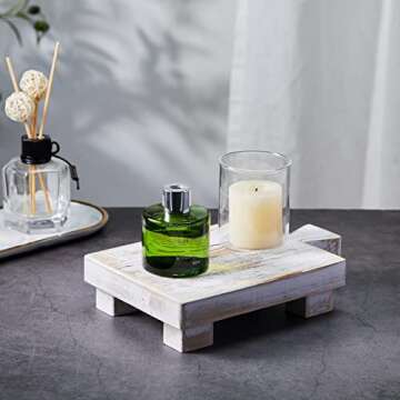 SOONOW Wood Riser for Display, Decorative Wooden Pedestal Stand for Kitchen Counter, Rustic Display ...