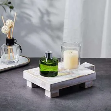 SOONOW Wood Riser for Display, Decorative Wooden Pedestal Stand for Kitchen Counter, Rustic Display ...