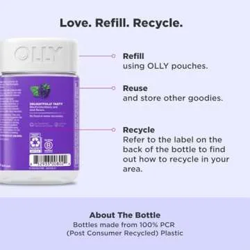 OLLY Sleep Gummy, 3 mg Melatonin, L-Theanine, Chamomile, Lemon Balm, Sleep Aid, Blackberry - 70 Count