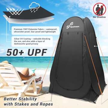 Sportneer Pop Up Privacy Shower Tent, Portable Changing Room Pop Up Changing Tent 75inches x 47inche...