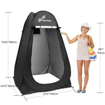 Sportneer Pop Up Privacy Shower Tent, Portable Changing Room Pop Up Changing Tent 75inches x 47inches x 47inches Shower Tent with Carry Bag for Camping & Beach, Easy Set Up, Foldable