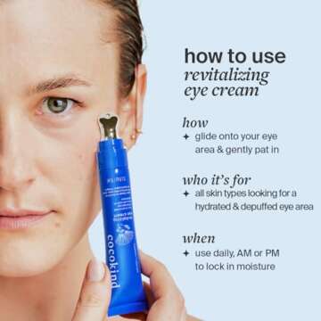 Revitalizing Eye Cream by Cocokind, Depuff & Reduce Fine Lines and Wrinkles, Cream for Firmer and Brighter Looking Eye Area, Hydrating with a Cool Metal Applicator Tip, 0.5 Fl Oz