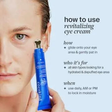 Revitalizing Eye Cream by Cocokind, Depuff & Reduce Fine Lines and Wrinkles, Cream for Firmer and Brighter Looking Eye Area, Hydrating with a Cool Metal Applicator Tip, 0.5 Fl Oz