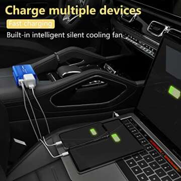 150W Car Power Inverter DC 12V to 110V AC Converter with 3.1A Dual USB Power inverters for Vehicles,...