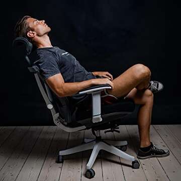 Autonomous Premium Ergonomic Office Chair for Computer or Gaming, Black - White