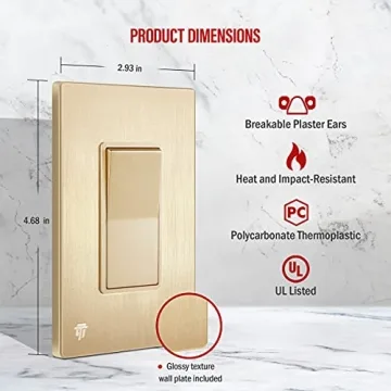 ENERLITES Elite Series Decorator Light Switch - Gold Finish