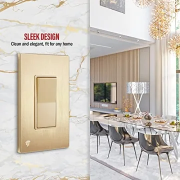 ENERLITES Elite Series Decorator Light Switch - Gold Finish