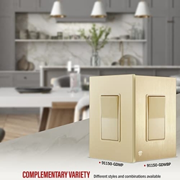 ENERLITES Elite Series Decorator Light Switch - Gold Finish