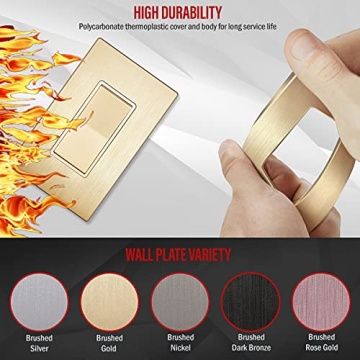 ENERLITES Elite Series Decorator Light Switch - Gold Finish