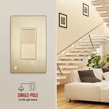 ENERLITES Elite Series Decorator Light Switch - Gold Finish