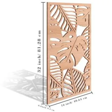 IARTTOP Boho Tropical Leaf Wooden Art Decor,3 Pcs Abstract Leaves Wall Art Living Room Decor, Minimalist Palm Leaves Plant Wall Sculptures for Bedroom Home Decoration 15.9" X 32"